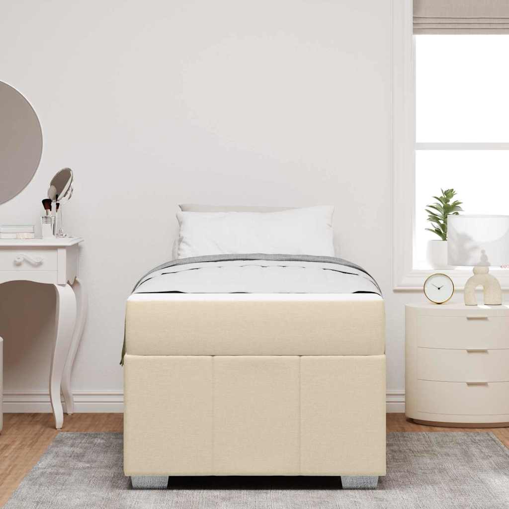 Cadre de lit avec matelas Crème 100 x 200 cm tissu - XIOS