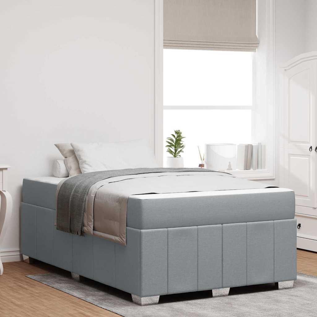 Cadre de lit avec matelas Gris clair 120 x 190 cm tissu - XIOS