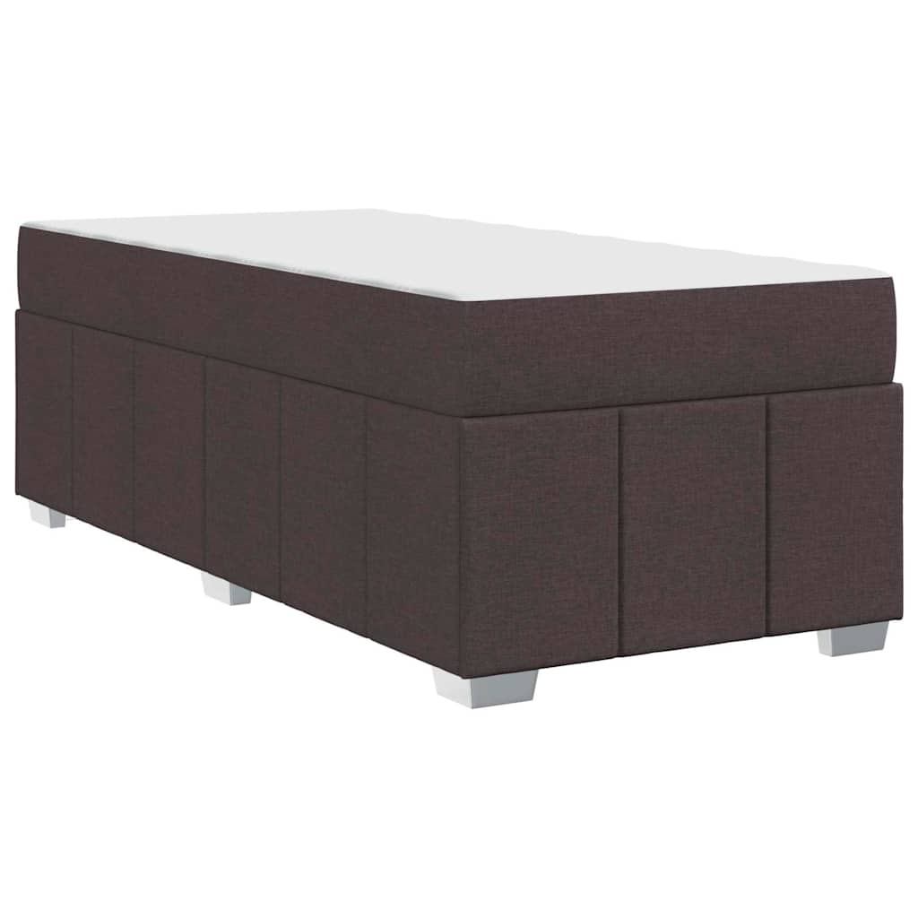 Cadre de lit avec matelas Marron foncé 120 x 190 cm tissu - XIOS