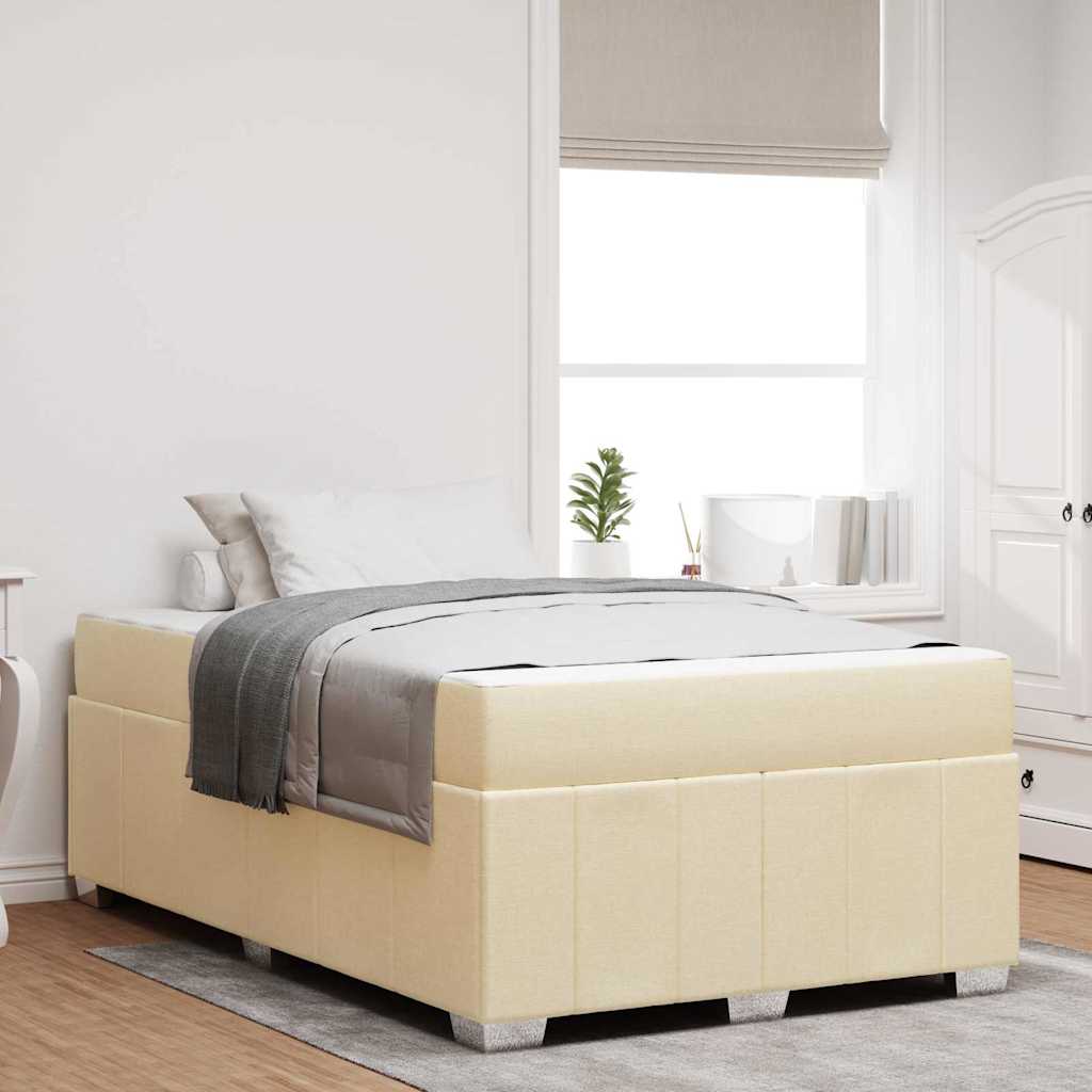 Cadre de lit avec matelas Crème 120 x 190 cm tissu - XIOS