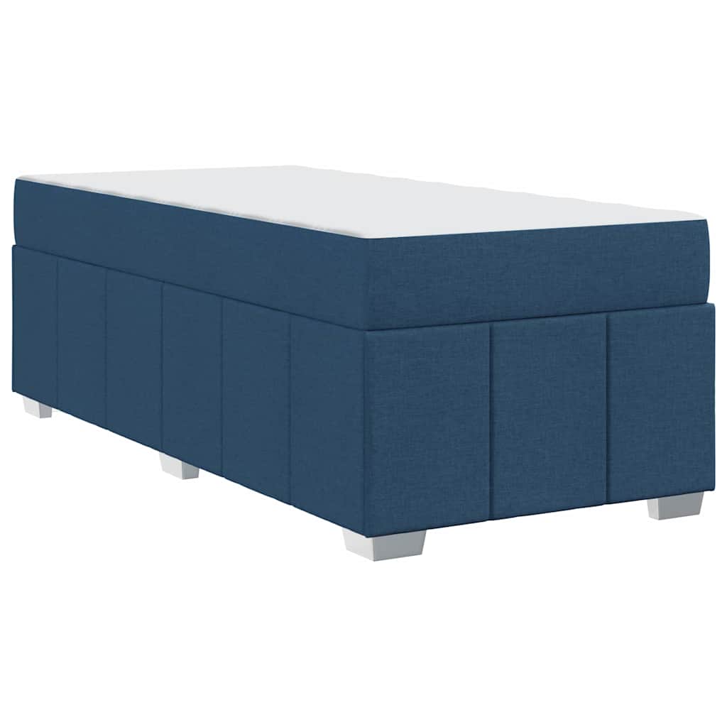 Cadre de lit avec matelas Bleu 120 x 190 cm tissu - XIOS
