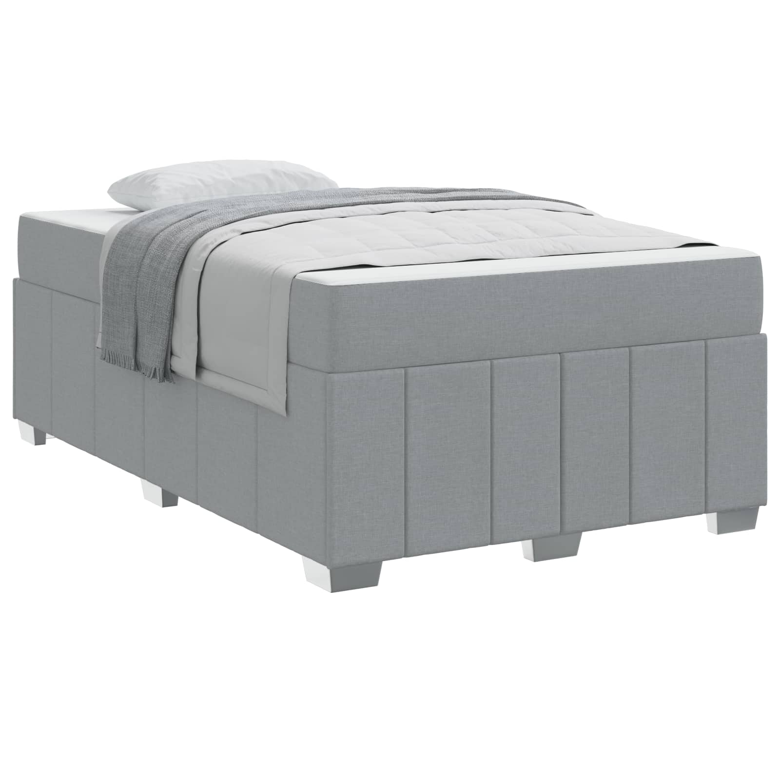 Cadre de lit avec matelas Gris clair 120 x 200 cm tissu