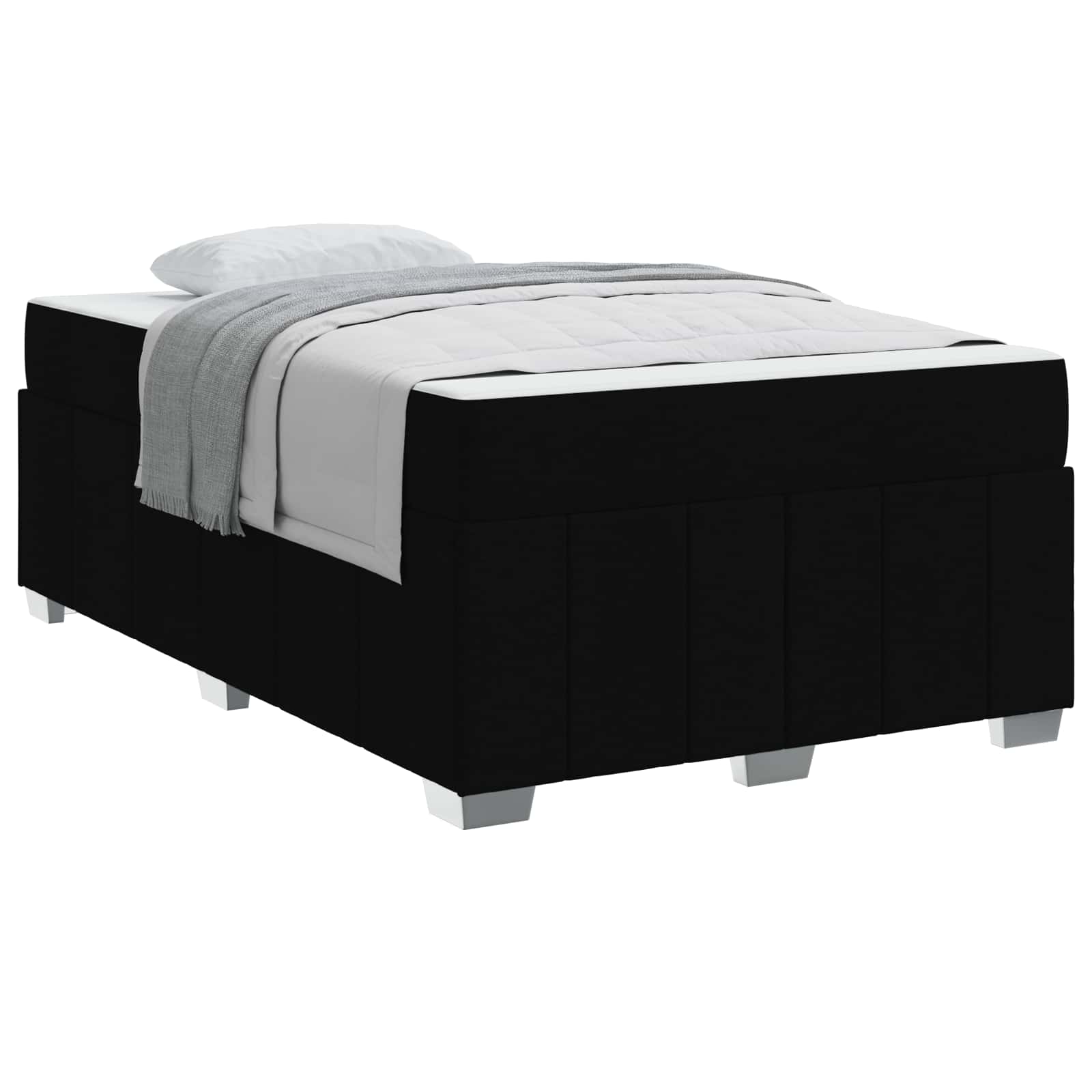 Cadre de lit avec matelas Noir 120 x 200 cm tissu - XIOS