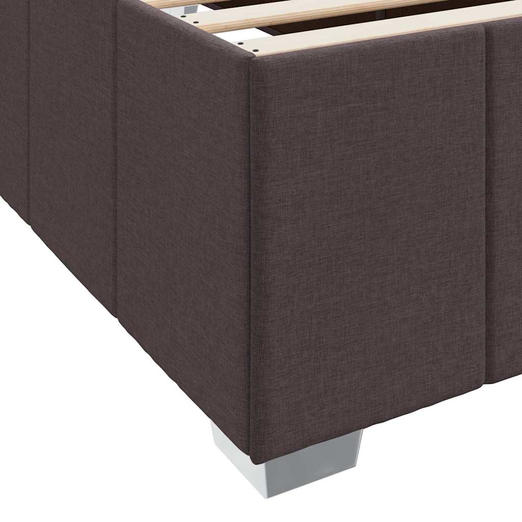 Cadre de lit avec matelas Marron foncé 120 x 200 cm tissu - XIOS