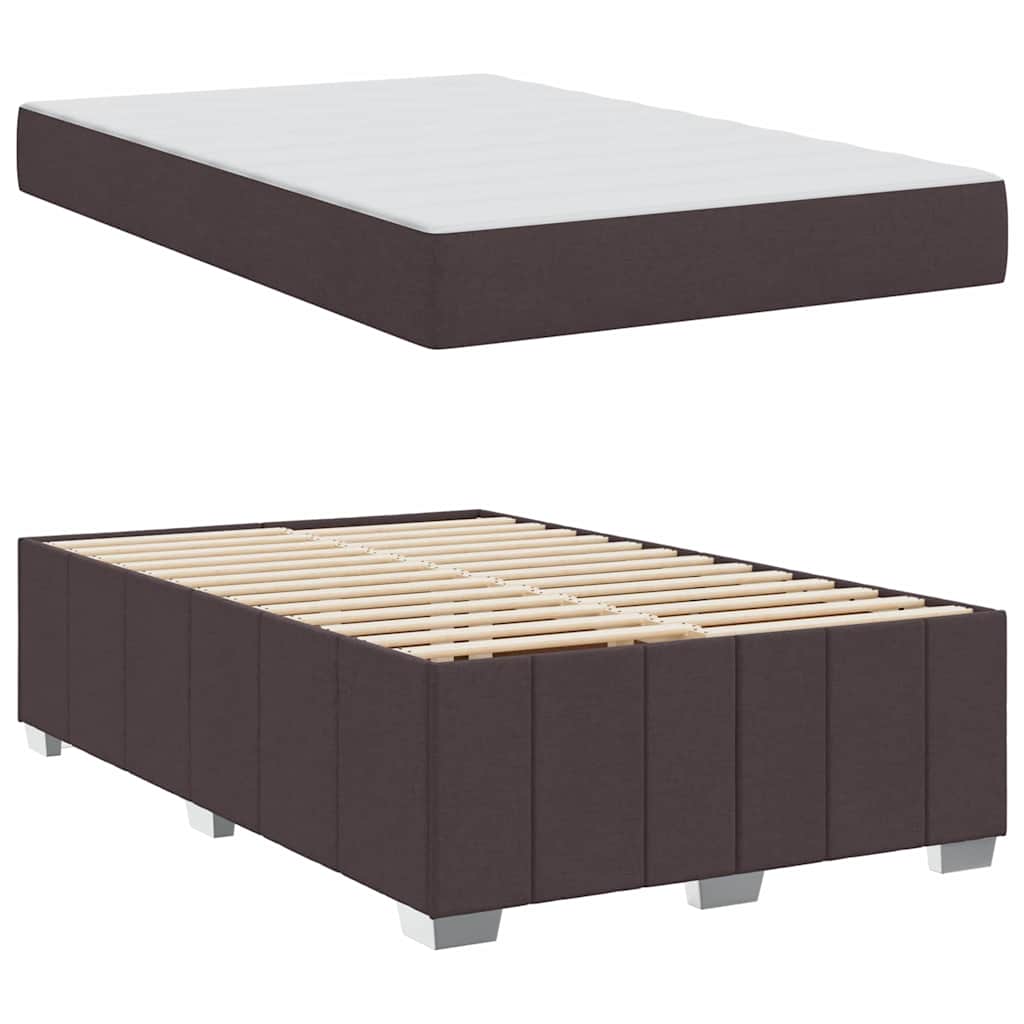 Cadre de lit avec matelas Marron foncé 120 x 200 cm tissu - XIOS