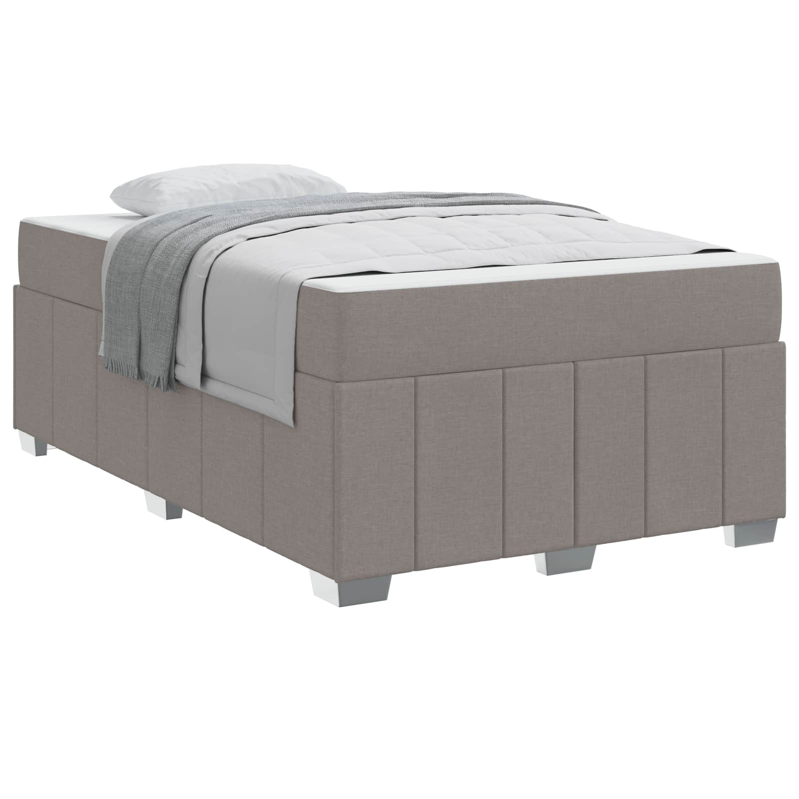 Cadre de lit avec matelas Taupe 120 x 200 cm tissu