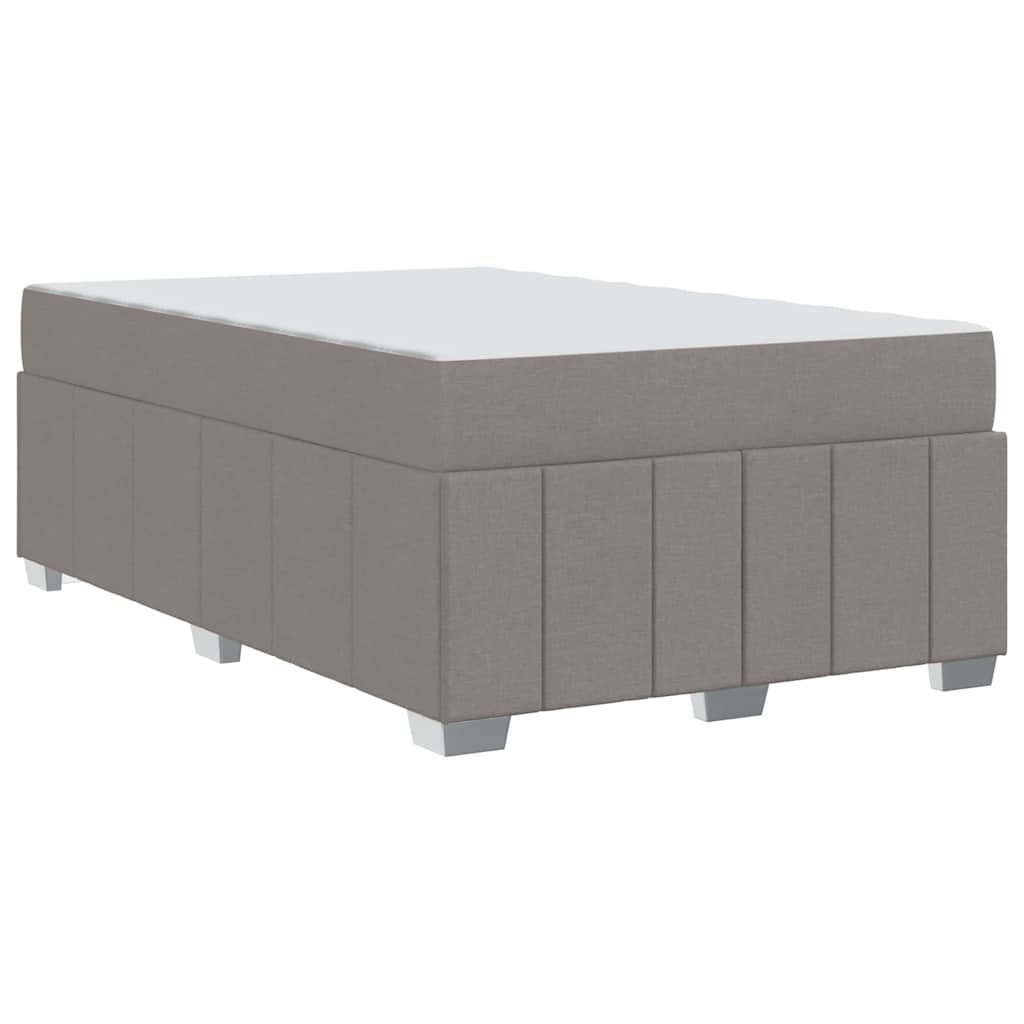 Cadre de lit avec matelas Taupe 120 x 200 cm tissu