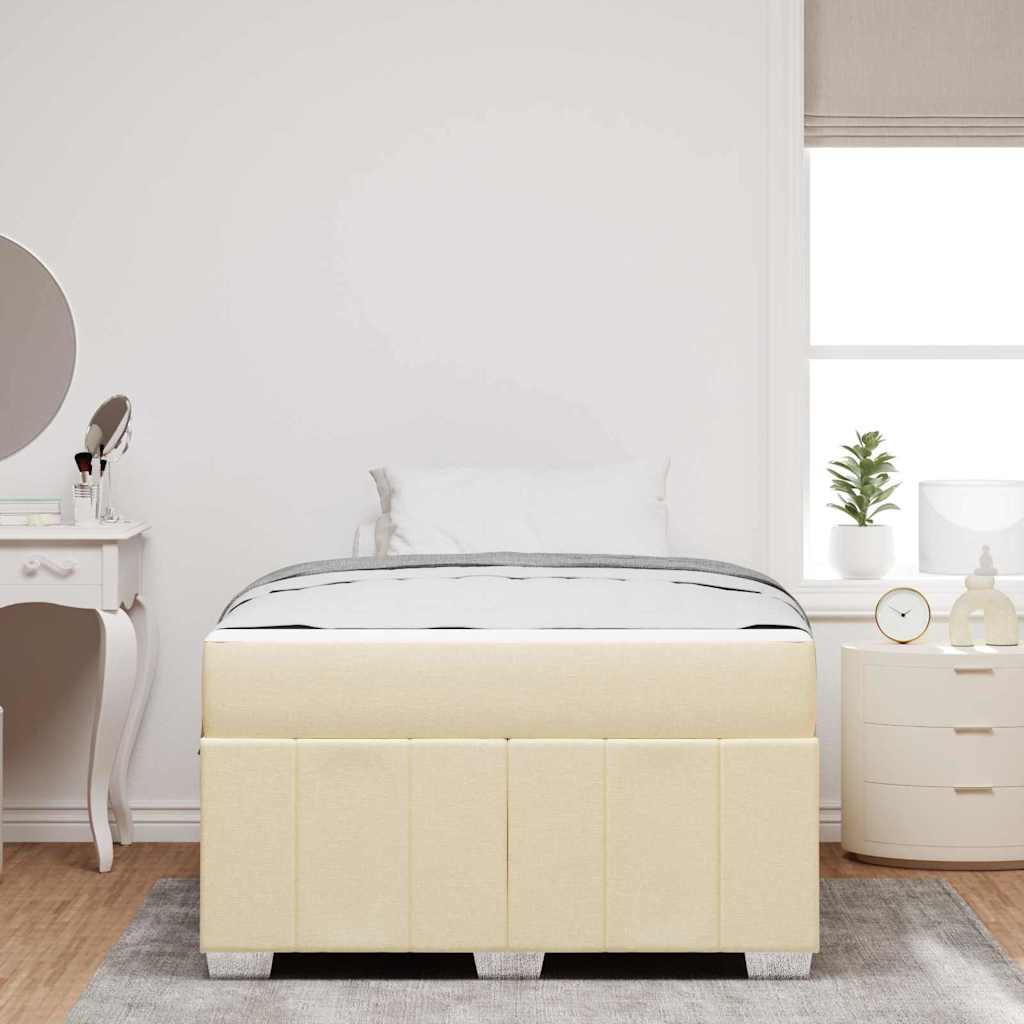 Cadre de lit avec matelas Crème 120 x 200 cm tissu - XIOS