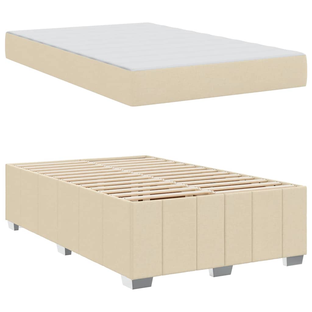 Cadre de lit avec matelas Crème 120 x 200 cm tissu - XIOS