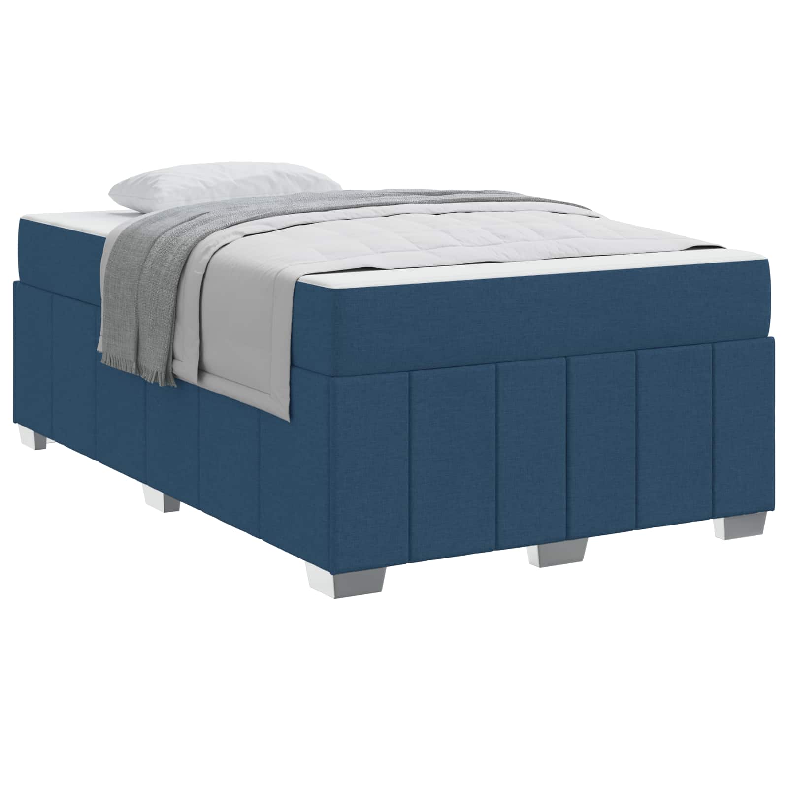 Cadre de lit avec matelas Bleu 120 x 200 cm tissu - XIOS