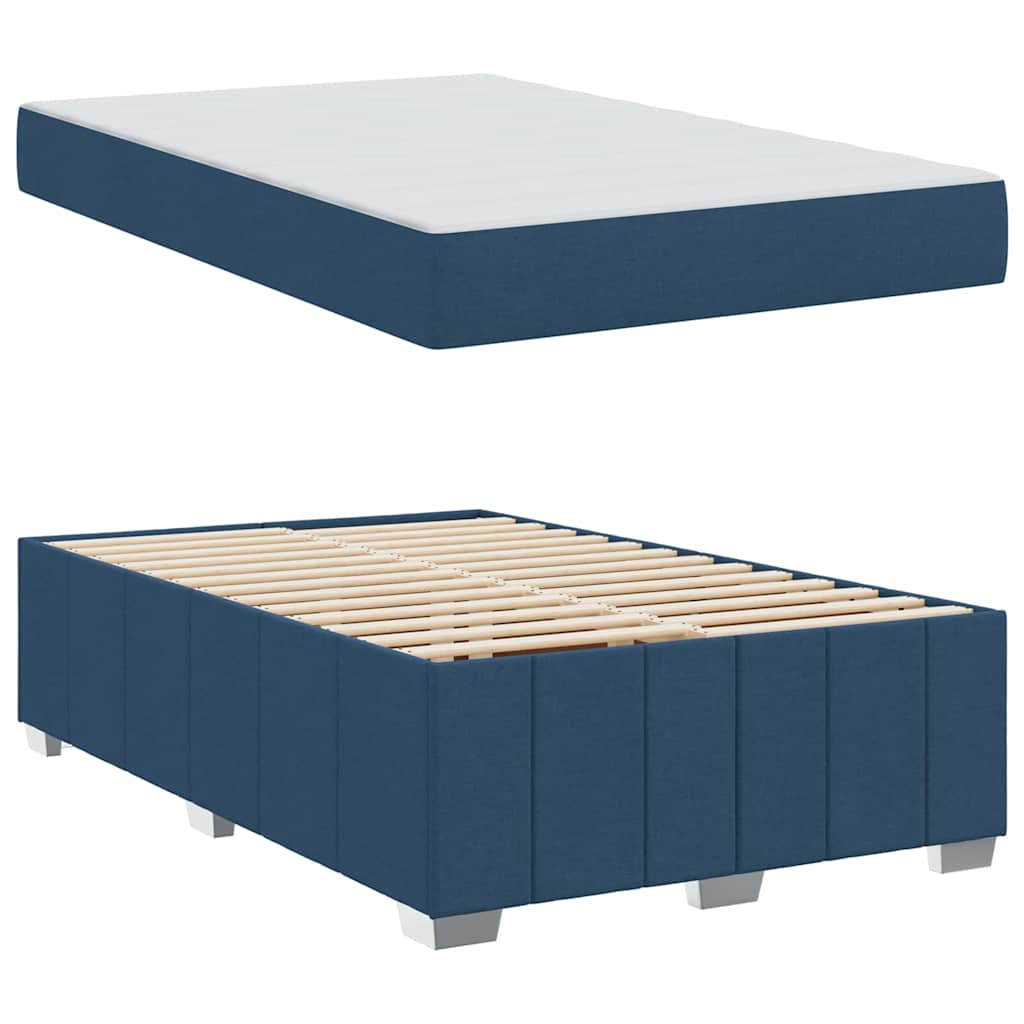 Cadre de lit avec matelas Bleu 120 x 200 cm tissu - XIOS