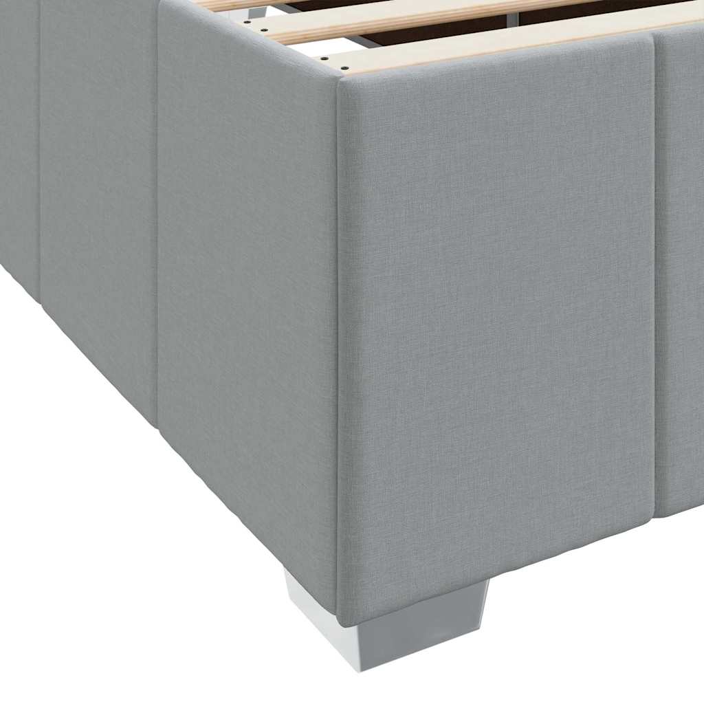 Cadre de lit avec matelas Gris clair 140 x 200 cm tissu - XIOS