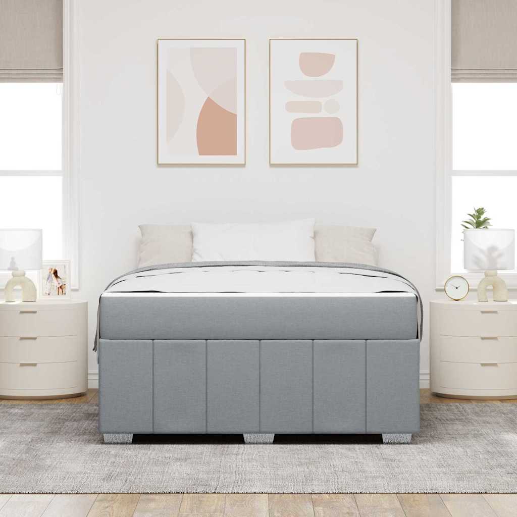 Cadre de lit avec matelas Gris clair 140 x 200 cm tissu - XIOS