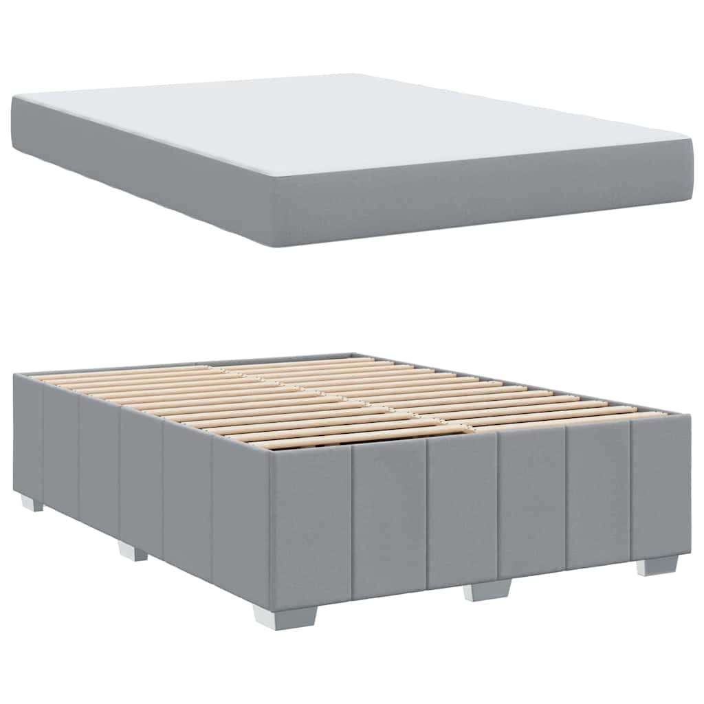 Cadre de lit avec matelas Gris clair 140 x 200 cm tissu - XIOS