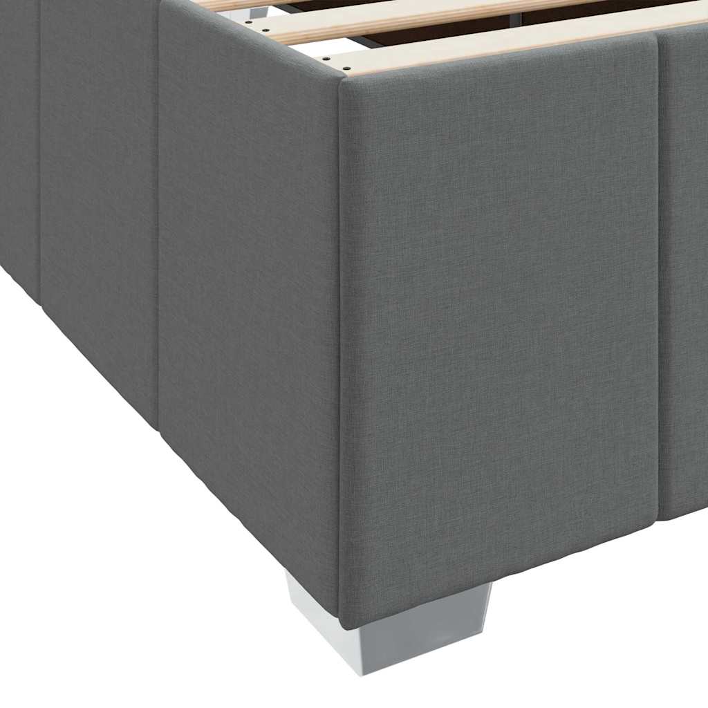 Cadre de lit avec matelas Gris foncé 140 x 200 cm tissu - XIOS