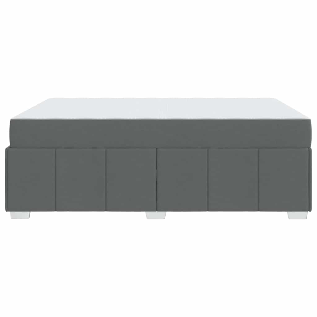 Cadre de lit avec matelas Gris foncé 140 x 200 cm tissu - XIOS