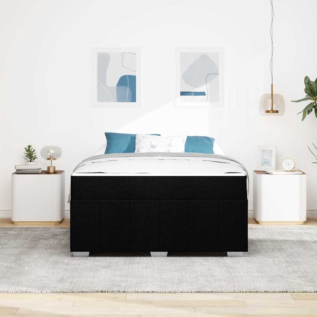 Cadre de lit avec matelas Noir 140 x 200 cm tissu - XIOS