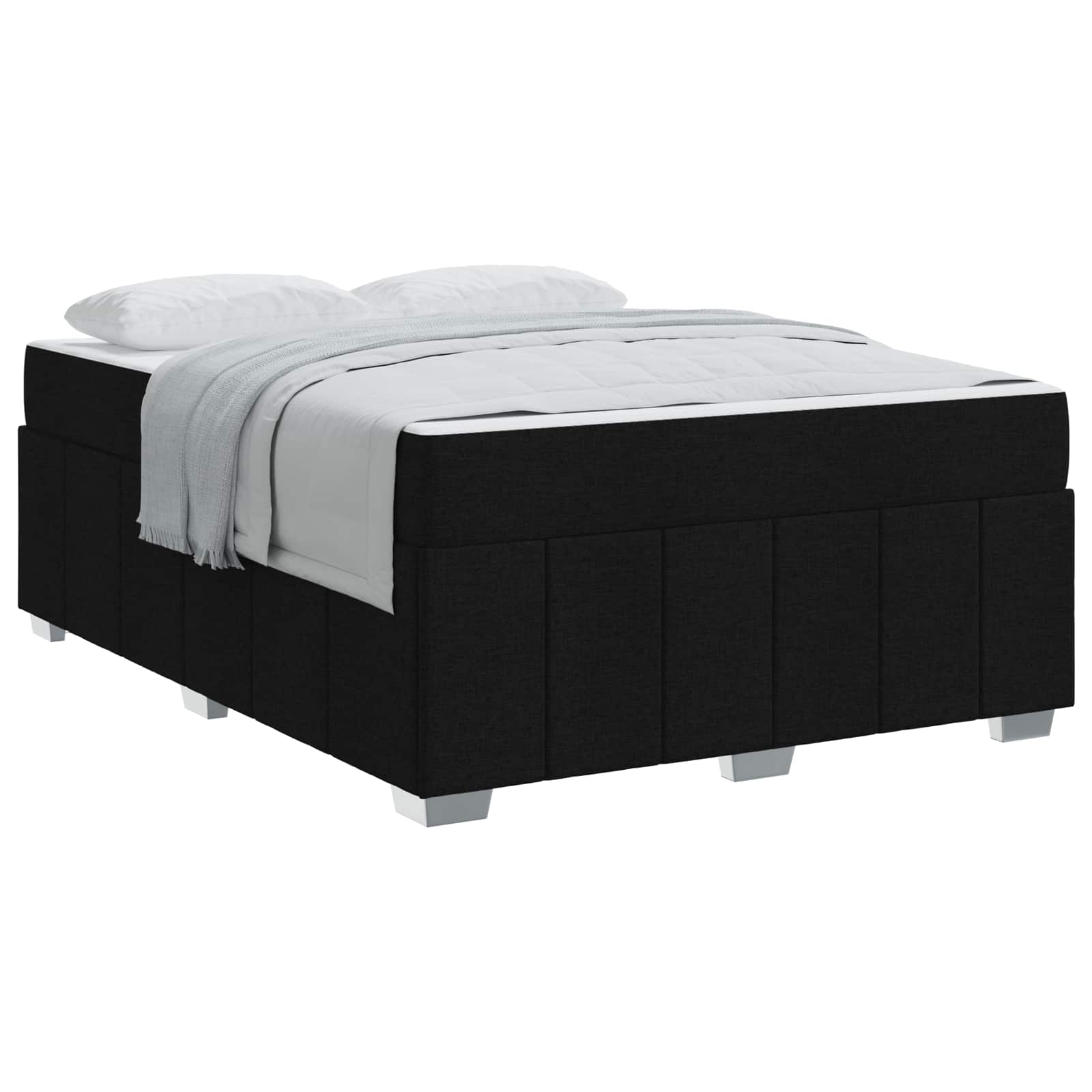 Cadre de lit avec matelas Noir 140 x 200 cm tissu - XIOS