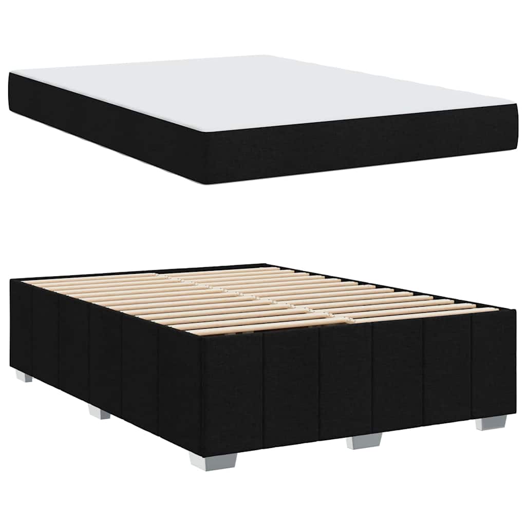 Cadre de lit avec matelas Noir 140 x 200 cm tissu - XIOS