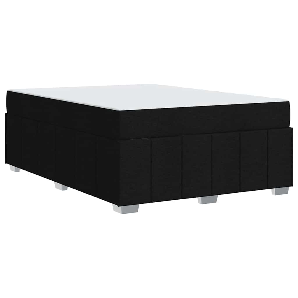 Cadre de lit avec matelas Noir 140 x 200 cm tissu - XIOS