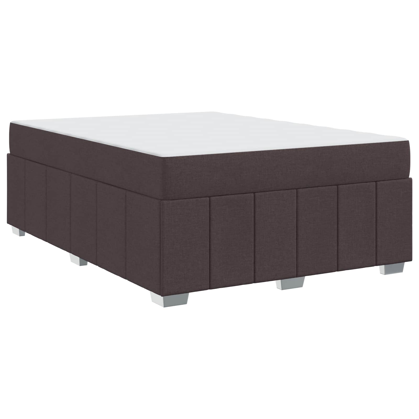 Cadre de lit avec matelas Marron foncé 140 x 200 cm tissu - XIOS