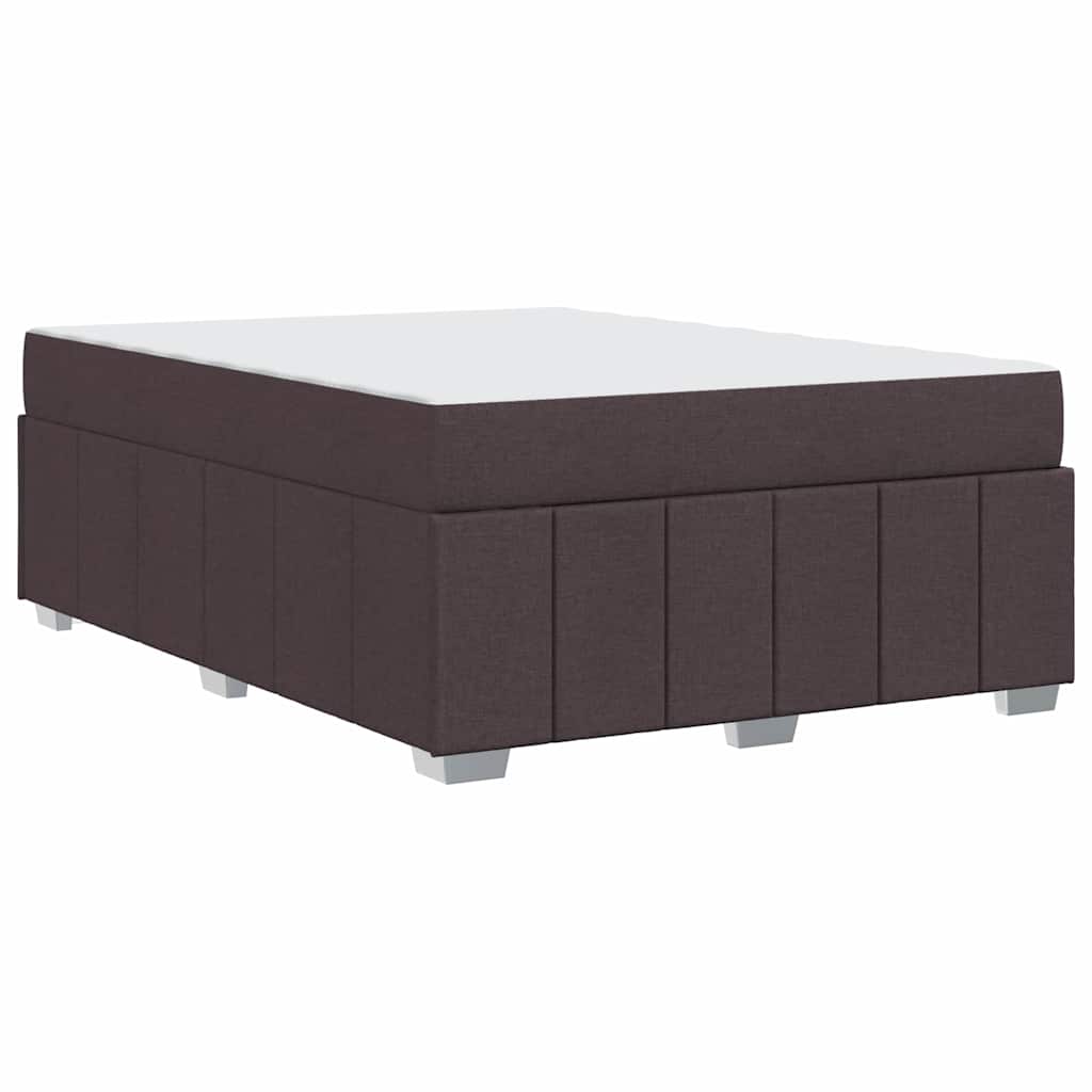 Cadre de lit avec matelas Marron foncé 140 x 200 cm tissu - XIOS