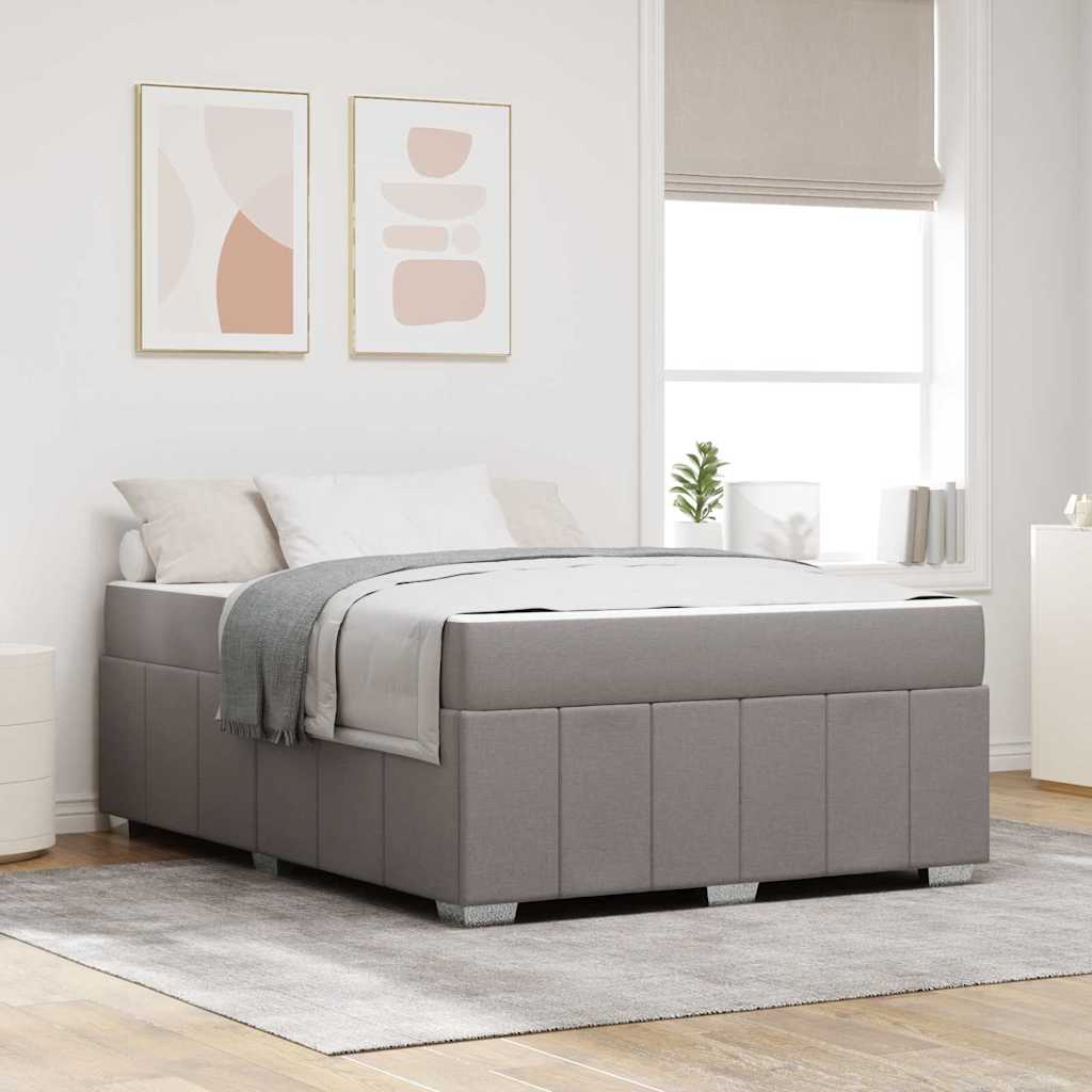 Cadre de lit avec matelas Taupe 140 x 200 cm tissu - XIOS