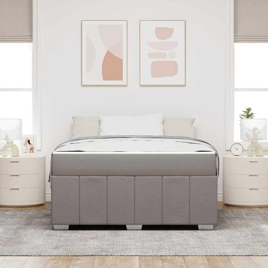 Cadre de lit avec matelas Taupe 140 x 200 cm tissu - XIOS
