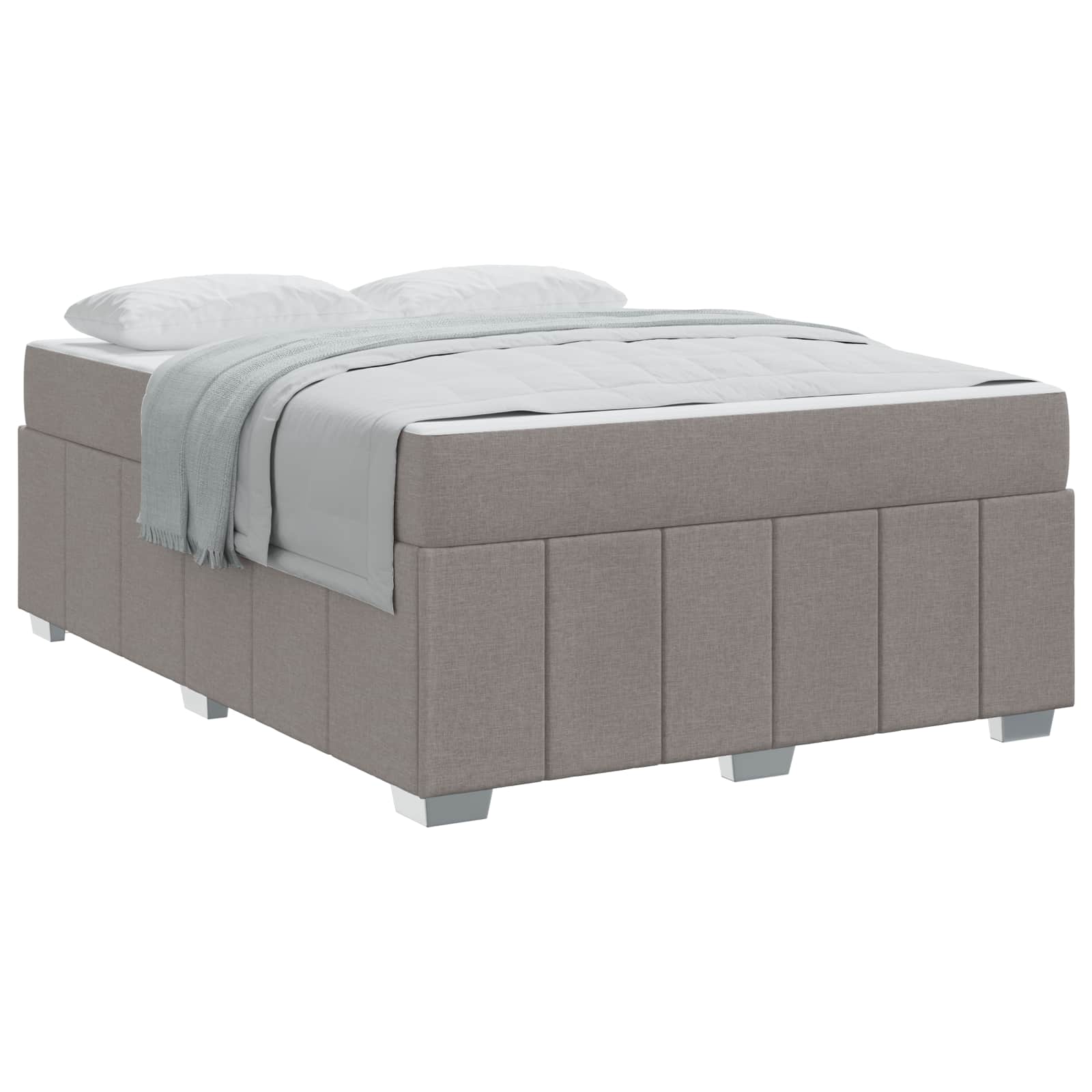 Cadre de lit avec matelas Taupe 140 x 200 cm tissu - XIOS
