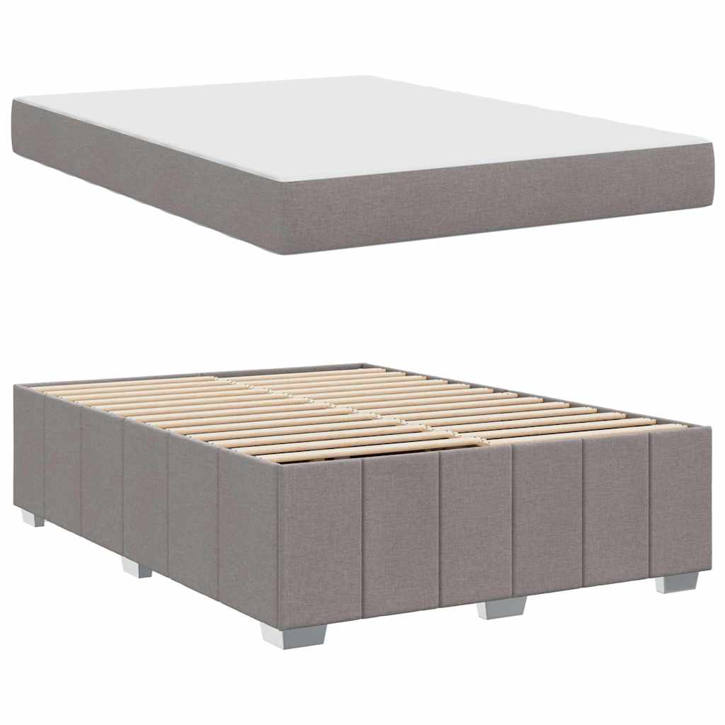 Cadre de lit avec matelas Taupe 140 x 200 cm tissu - XIOS
