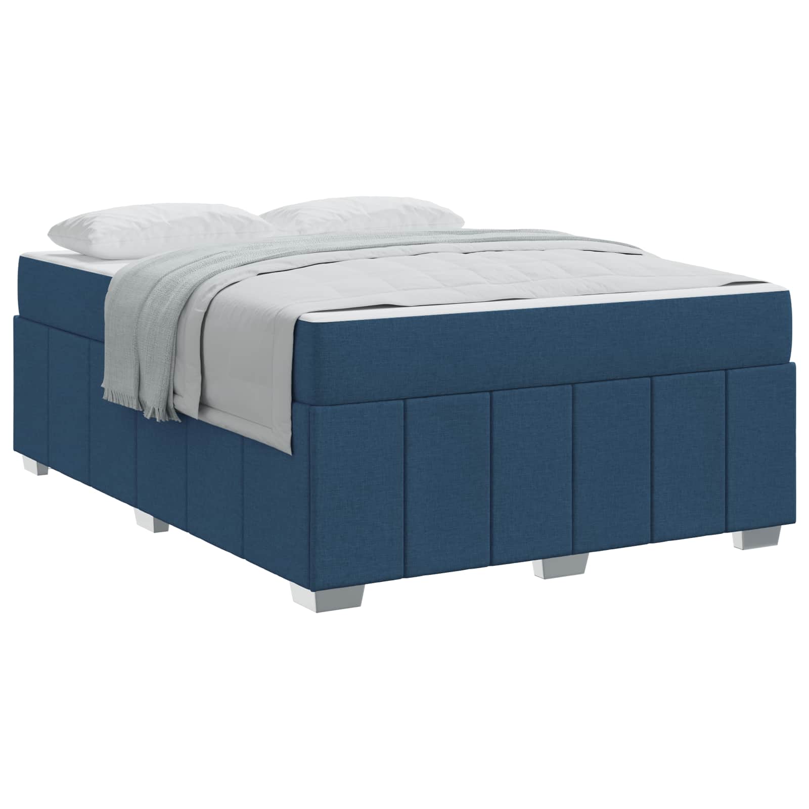 Cadre de lit avec matelas Bleu 140 x 200 cm tissu - XIOS