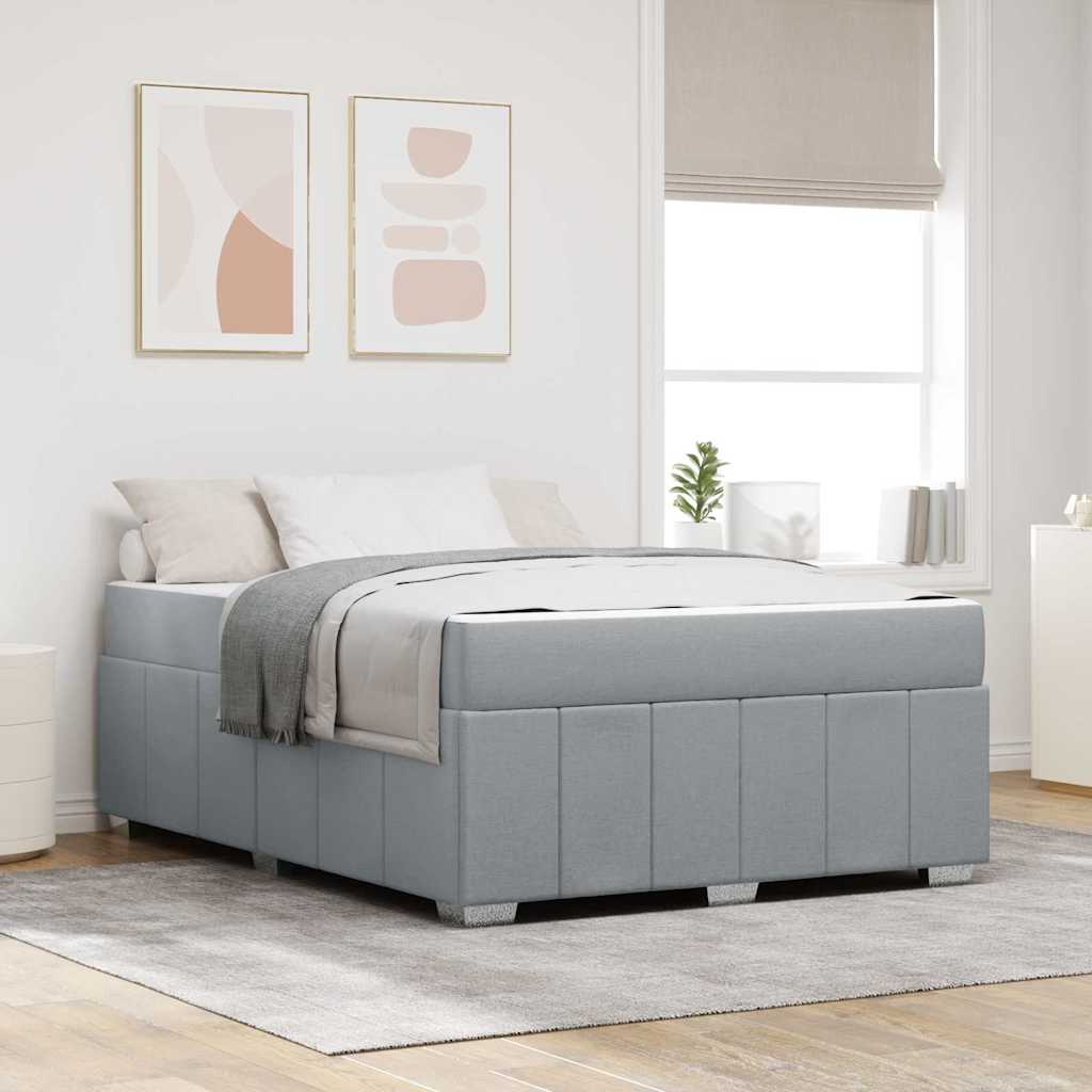 Cadre de lit avec matelas Gris clair 160 x 200 cm tissu - XIOS