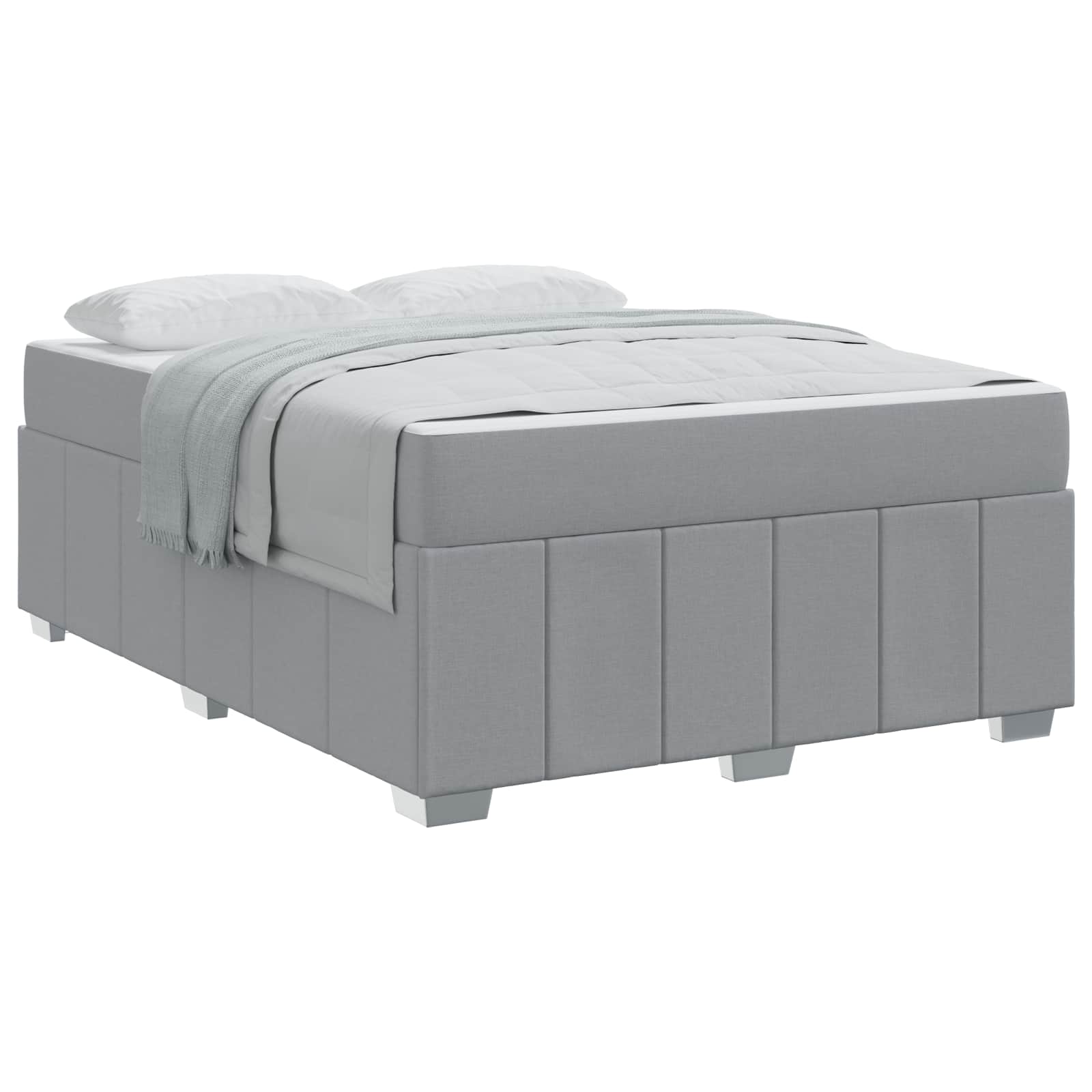 Cadre de lit avec matelas Gris clair 160 x 200 cm tissu - XIOS