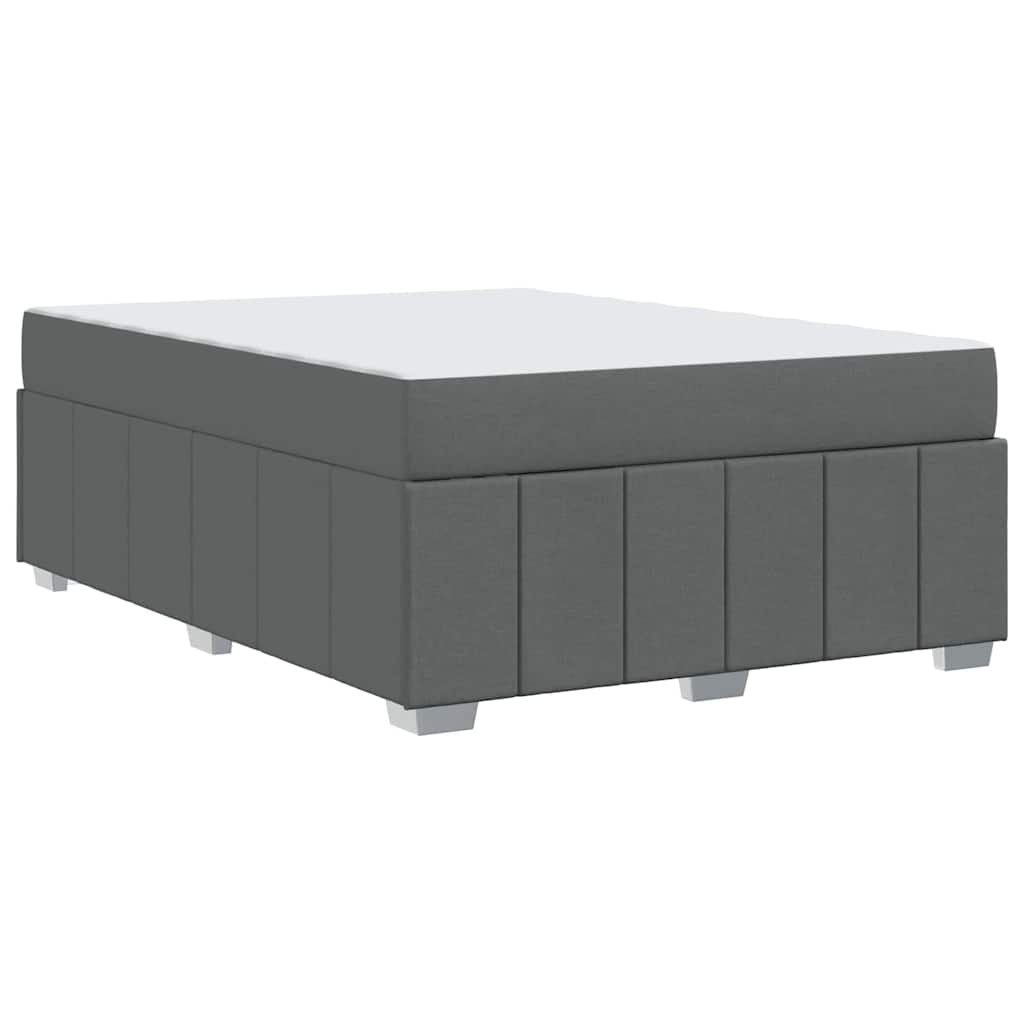 Cadre de lit avec matelas Gris foncé 160 x 200 cm tissu - XIOS