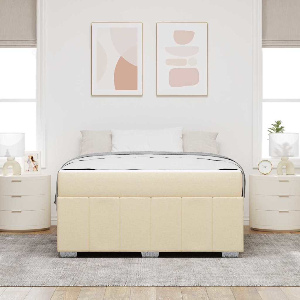 Cadre de lit avec matelas Crème 160 x 200 cm tissu - XIOS