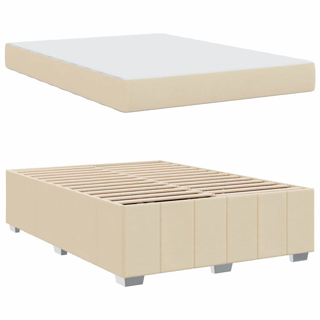 Cadre de lit avec matelas Crème 160 x 200 cm tissu - XIOS