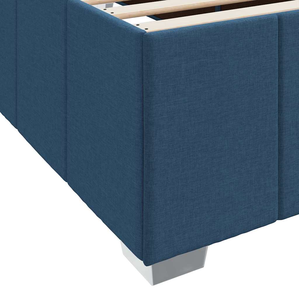 Cadre de lit avec matelas Bleu 160 x 200 cm tissu - XIOS