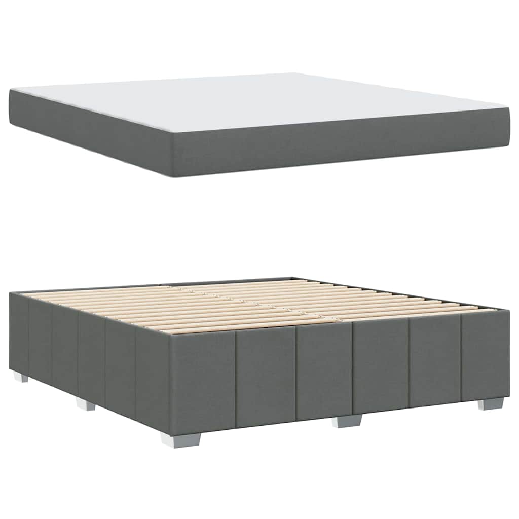 Cadre de lit avec matelas Gris foncé 180 x 200 cm tissu - XIOS