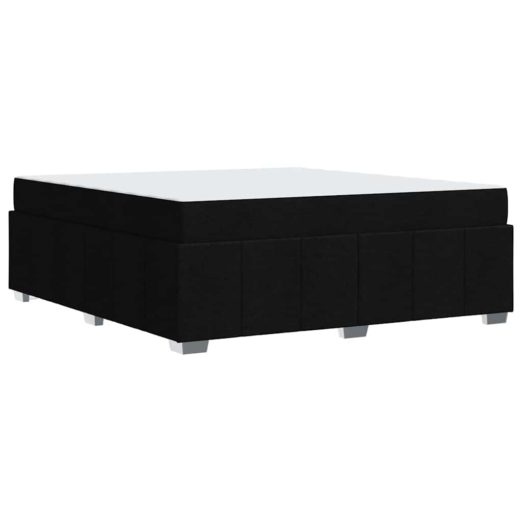 Cadre de lit avec matelas Noir 180 x 200 cm tissu