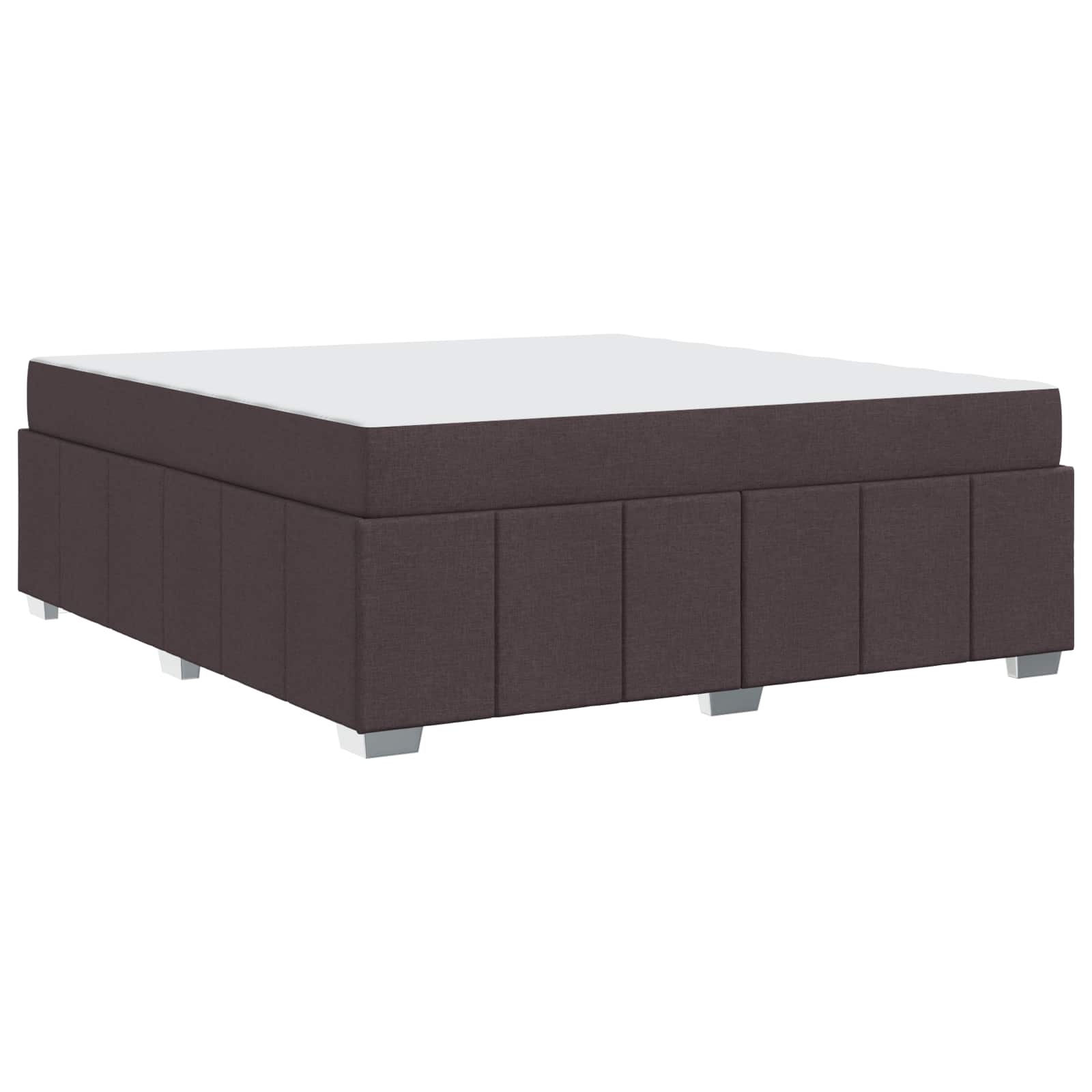 Cadre de lit avec matelas Marron foncé 180 x 200 cm tissu