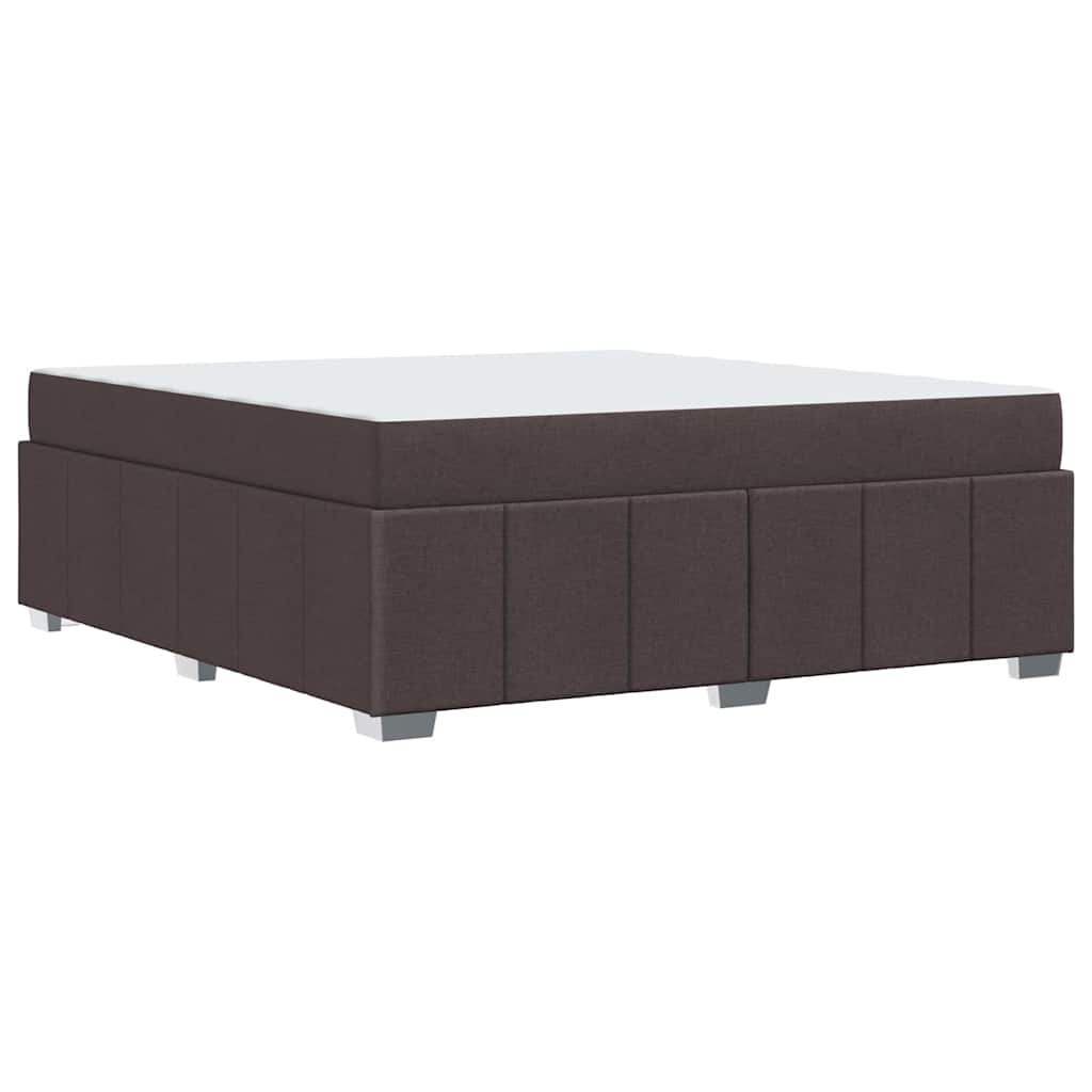 Cadre de lit avec matelas Marron foncé 180 x 200 cm tissu
