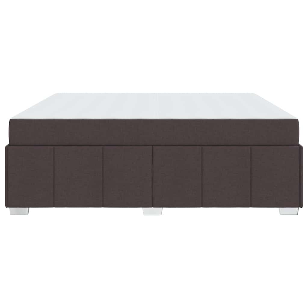 Cadre de lit avec matelas Marron foncé 180 x 200 cm tissu