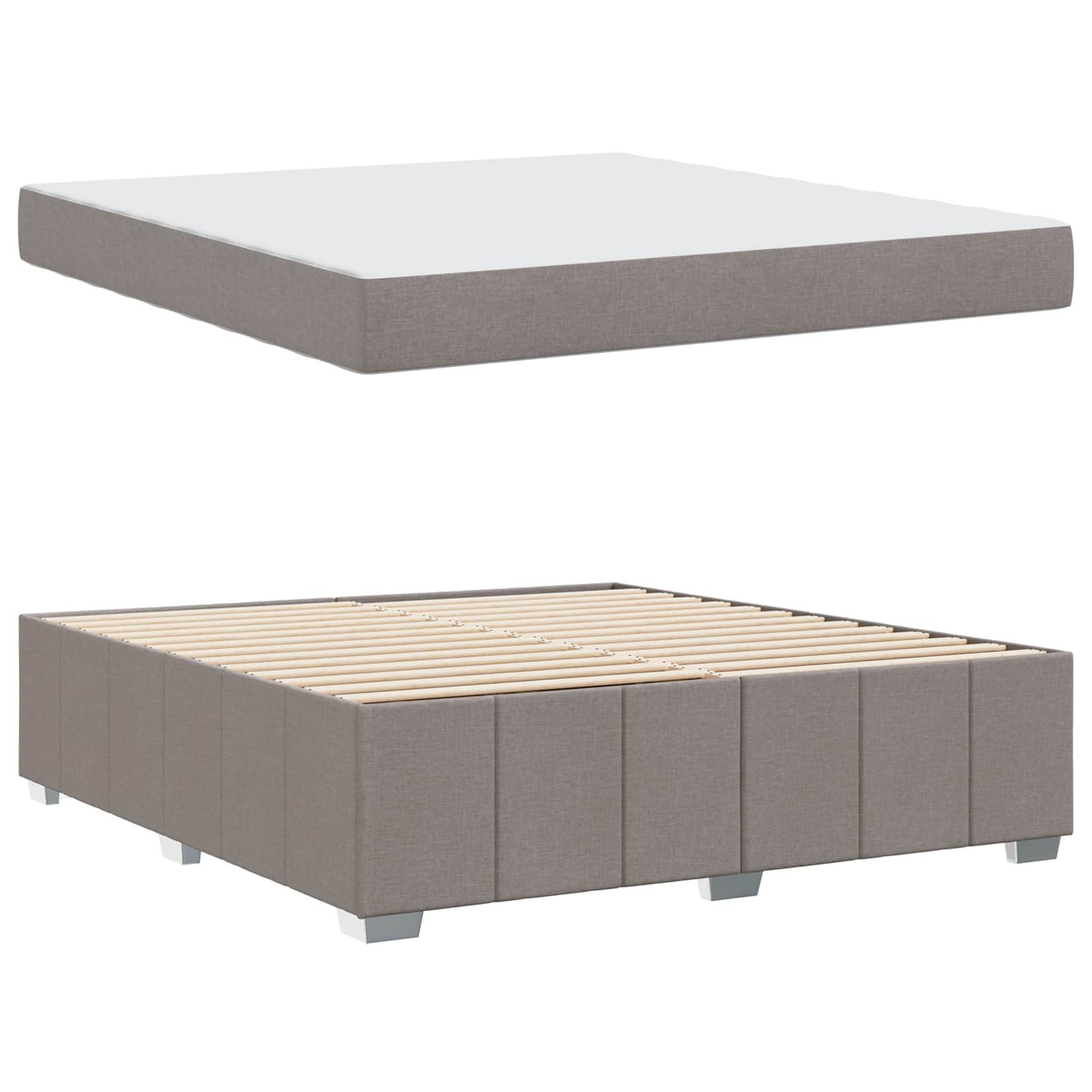 Cadre de lit Taupe 180 x 200 cm tissu