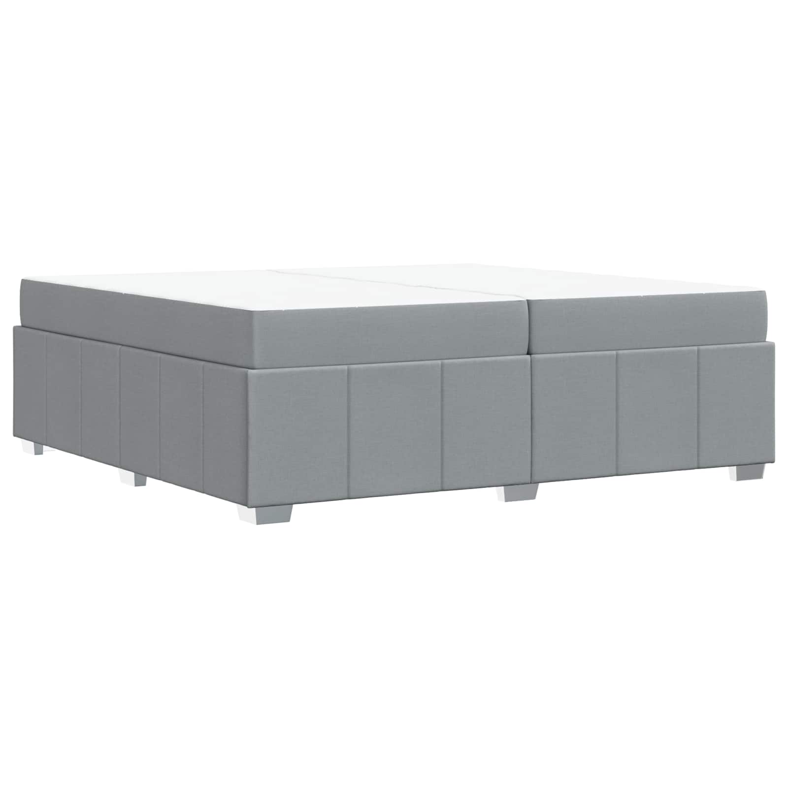 Cadre de lit avec matelas Gris clair 200 x 200 cm tissu - XIOS