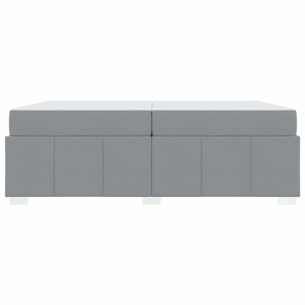 Cadre de lit avec matelas Gris clair 200 x 200 cm tissu - XIOS