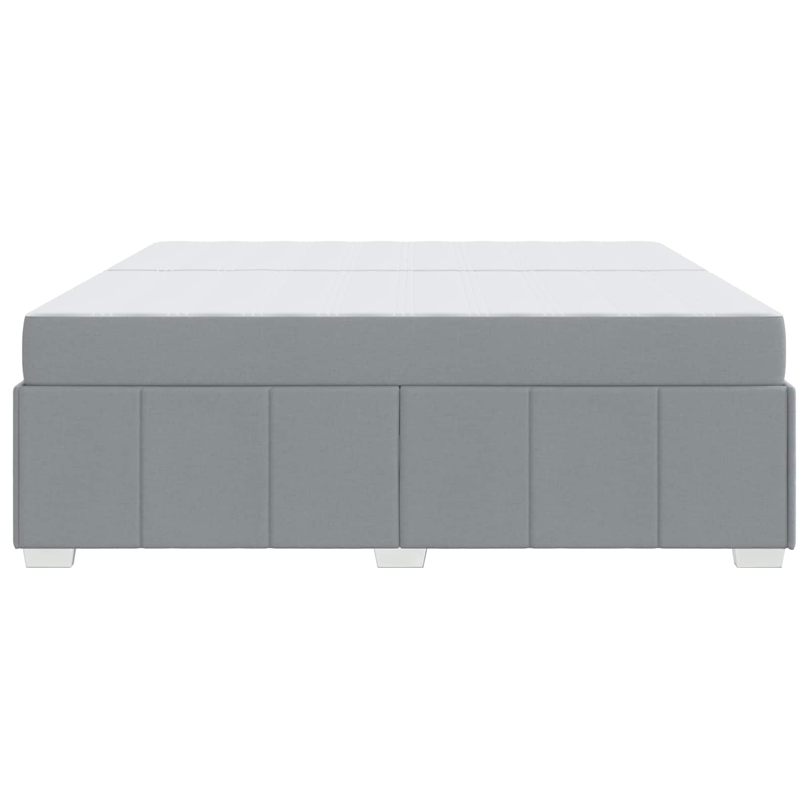 Cadre de lit avec matelas Gris clair 200 x 200 cm tissu - XIOS
