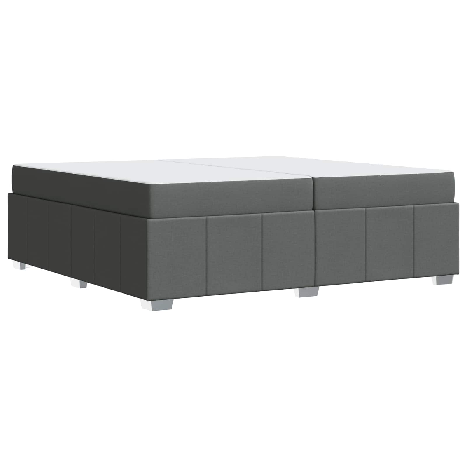 Cadre de lit avec matelas Gris foncé 200 x 200 cm tissu - XIOS