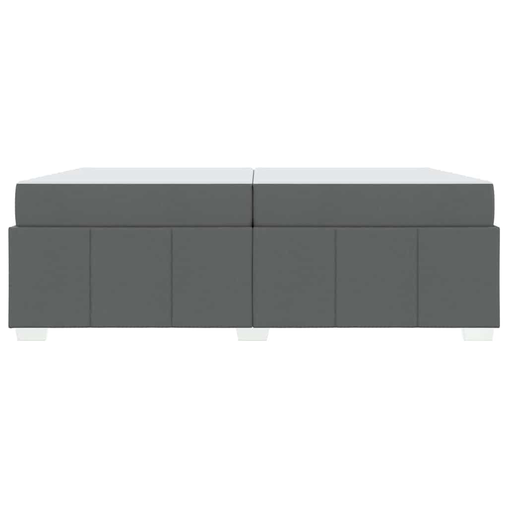Cadre de lit avec matelas Gris foncé 200 x 200 cm tissu - XIOS