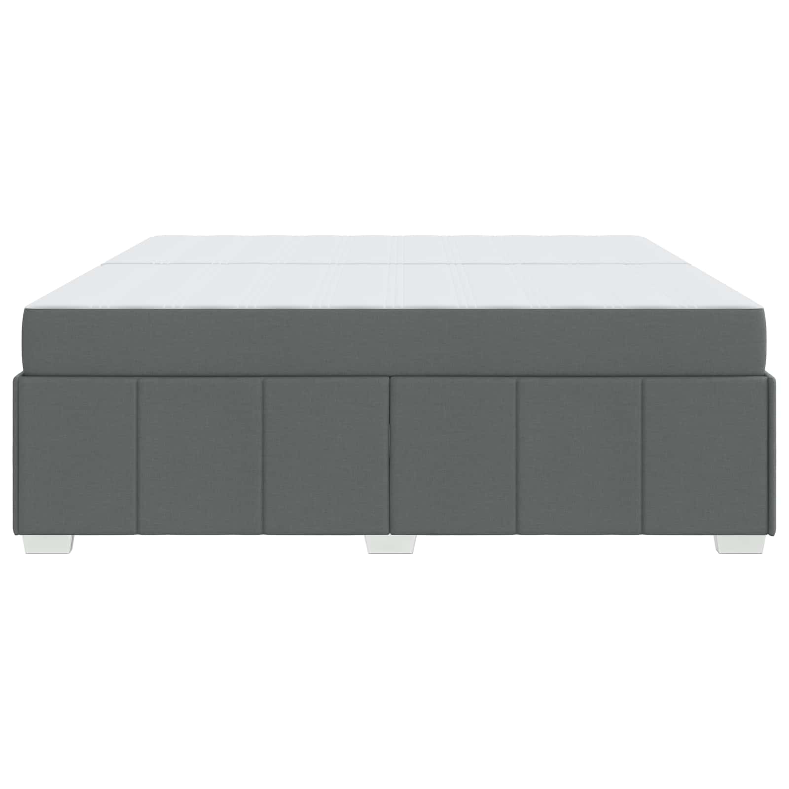 Cadre de lit avec matelas Gris foncé 200 x 200 cm tissu - XIOS