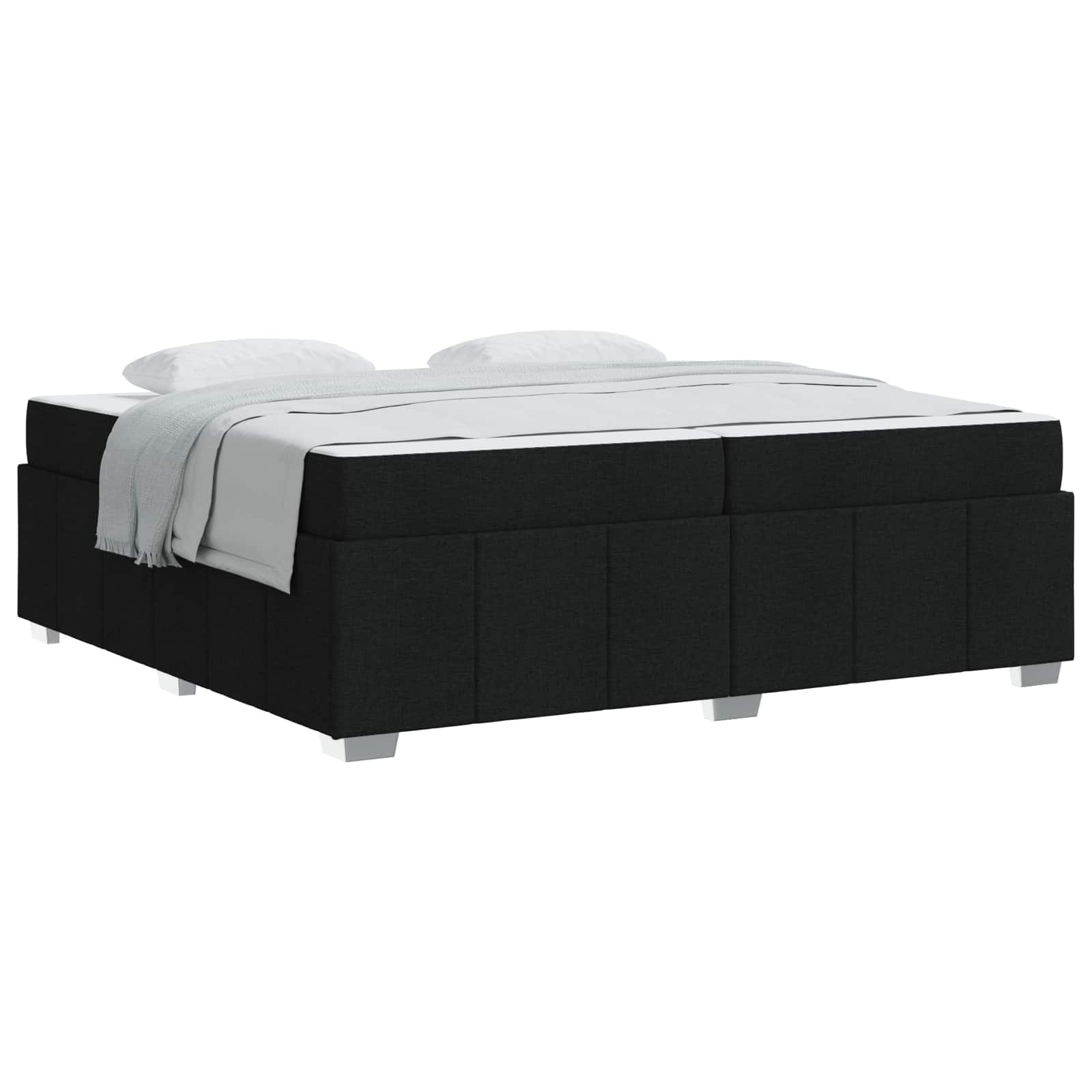 Cadre de lit avec matelas Noir 200 x 200 cm tissu - XIOS